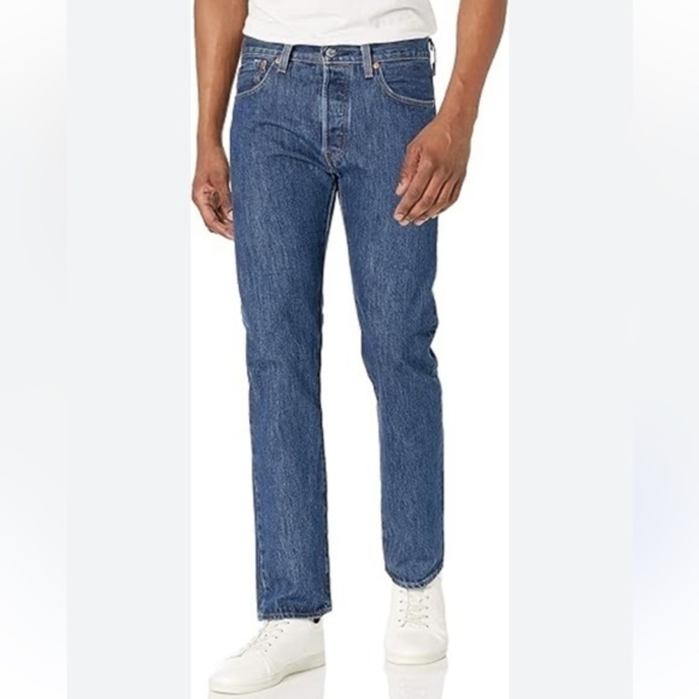 Levi’s 501 Midrise Slim Straight Leg Medium Wash Blue Button Fly Jeans